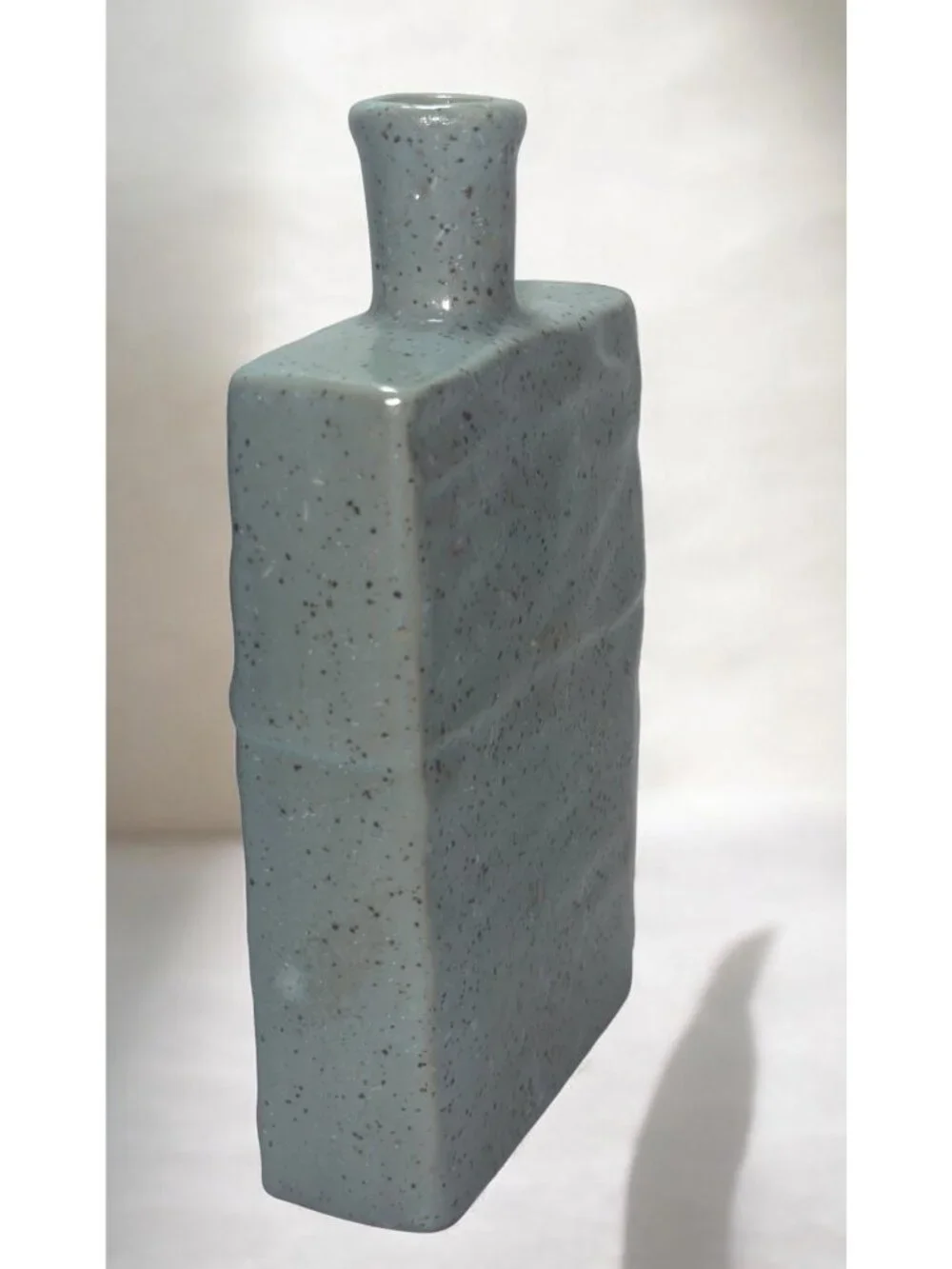 Ceramic Fish Motif Decorative Cruet In Blue Speckled Glaze With Embossed Design